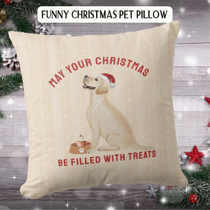 Coussin Funny Labrador Animaux de Noël Traitements