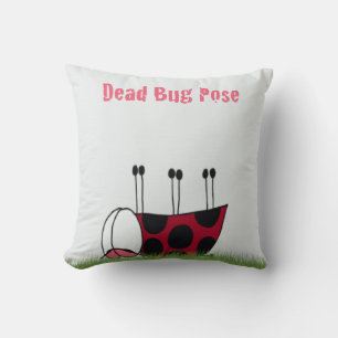 Coussin Funny Ladybug Dead Bug Yoga Pose