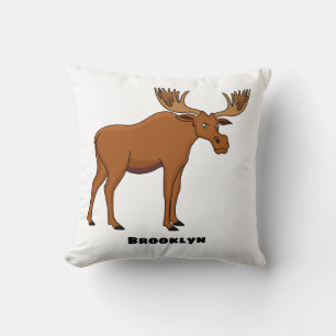 Coussin Funny moose cartoon illustration 