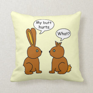 Coussin Funny My Butt Hurle Bunnies brown