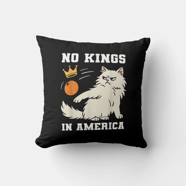 Coussin Funny No Kings in America Retro Classic Style (Recto)