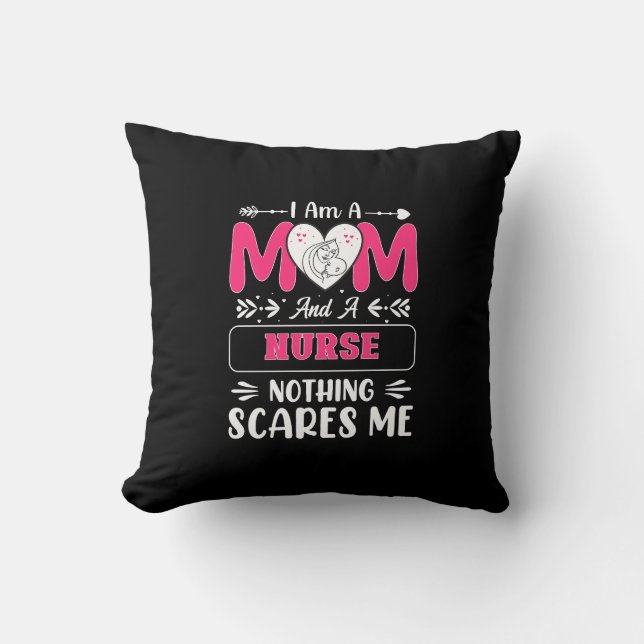 Coussin Funny Nurse Maman, Nurse Mom drôle citations (Recto)