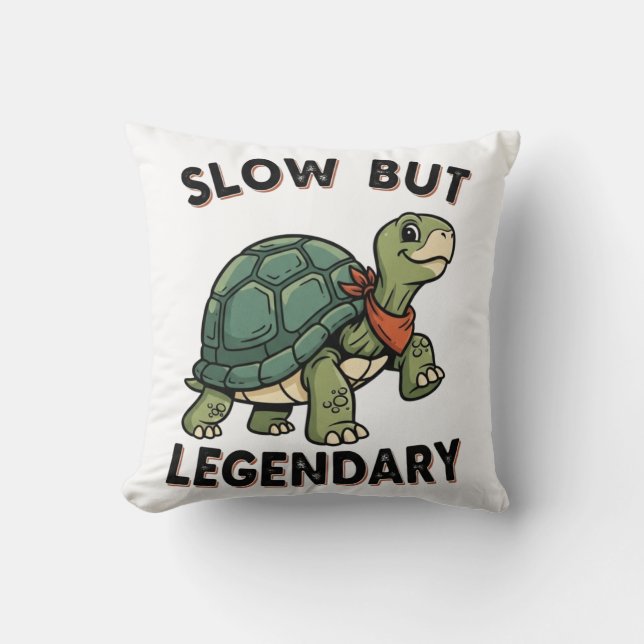 Coussin Funny Retro Turtle Square Throw Pillow (Recto)