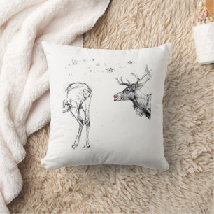 Coussin Funny Rudolf Reindeer Noël Amour