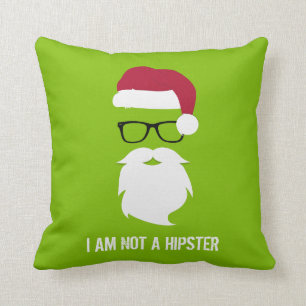 COUSSIN FUNNY SANTA CLAUS - JE NE SUIS PAS UN HIPSTER