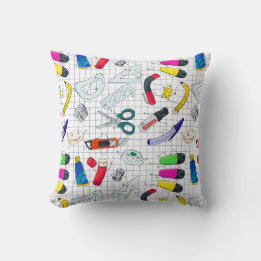 Coussin Funny school fournit des caractères