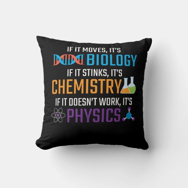Coussin Funny Science Biologie Chimie Physique Enseignant (Recto)
