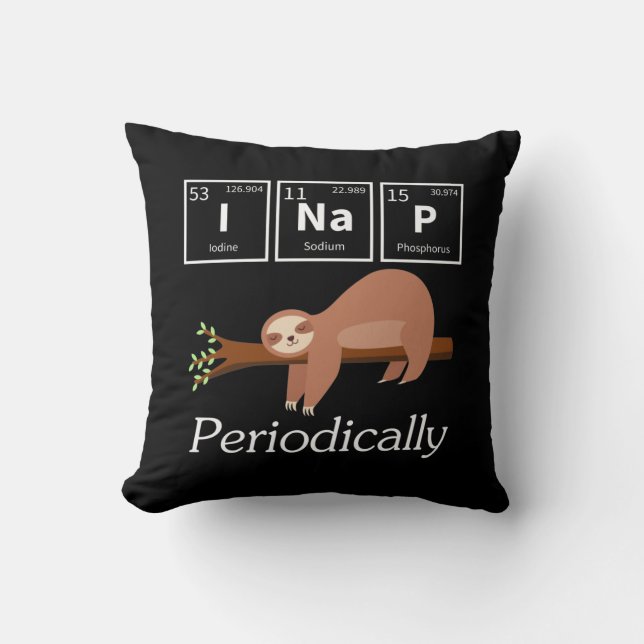 Coussin Funny Science Pun Chimie Sloth Nap Lover (Recto)