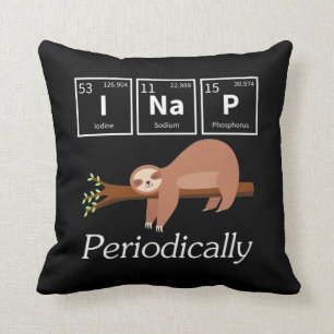 Coussin Funny Science Pun Chimie Sloth Nap Lover