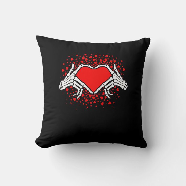 Coussin Funny Skeleton Jour des Valentines du Coeur de la  (Recto)