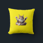 Coussin Funny Stretching Maine Coon Kitten Photo<br><div class="desc">This adorable and hilarious photo captures a Maine Coon kitten in a dramatic stretch — paws out,  eyes closed,  pure kitten zen! Perfect for anyone who loves cats,  smiles,  and cute moments. Ideal for gifts,  mugs,  T-shirts,  and more.</div>