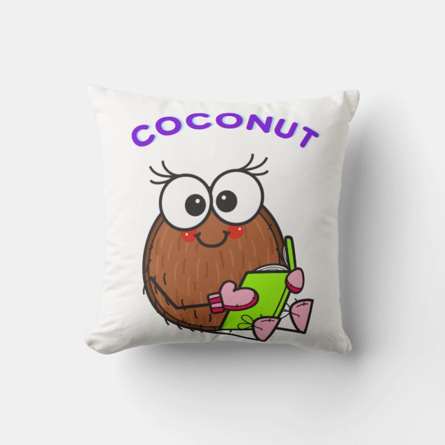 Coussin Funny studying coconut (Recto)