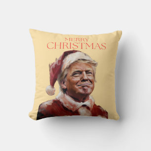 Coussin Funny Trump Santa Claus Carte de Noël