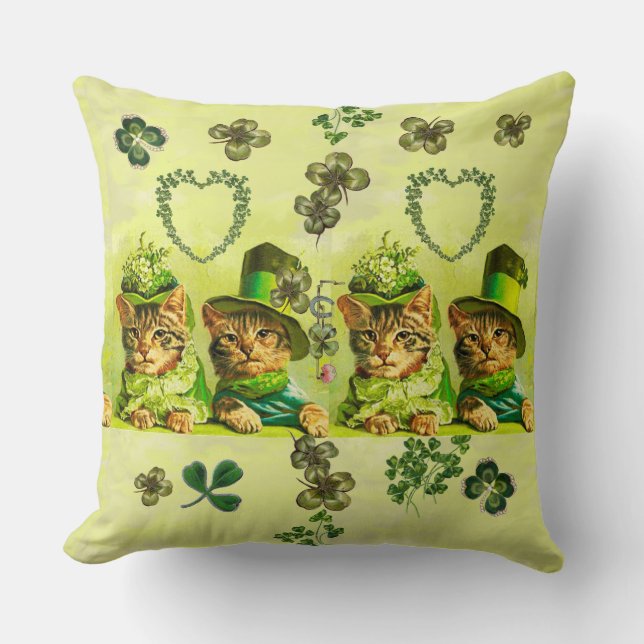 COUSSIN FUNNY VIEILLE MODE ST PATRICK'S DAME CHATS, SHAMRO (Recto)