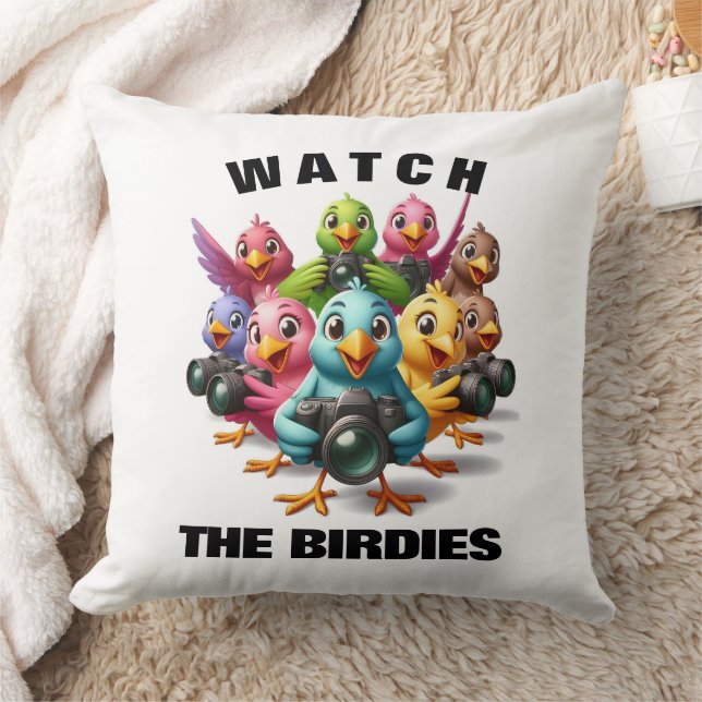 Coussin Funny Watch Birdies Shutterbugs (Couverture)