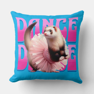 Coussin Furet drôle en tutu qui danse