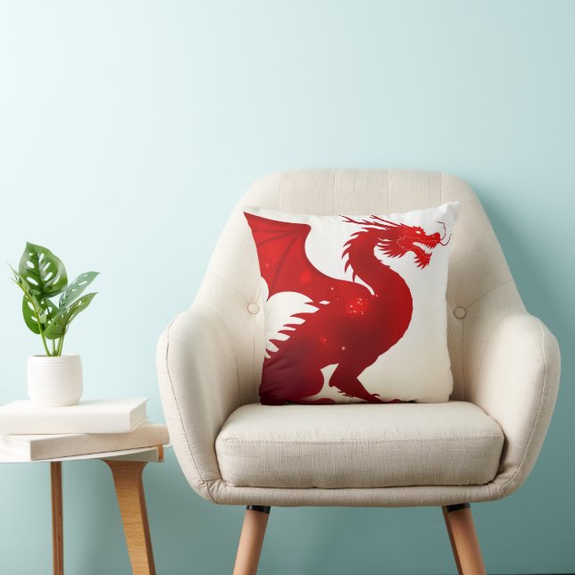 Coussin Furie de dragon cramoisi (Chaise)