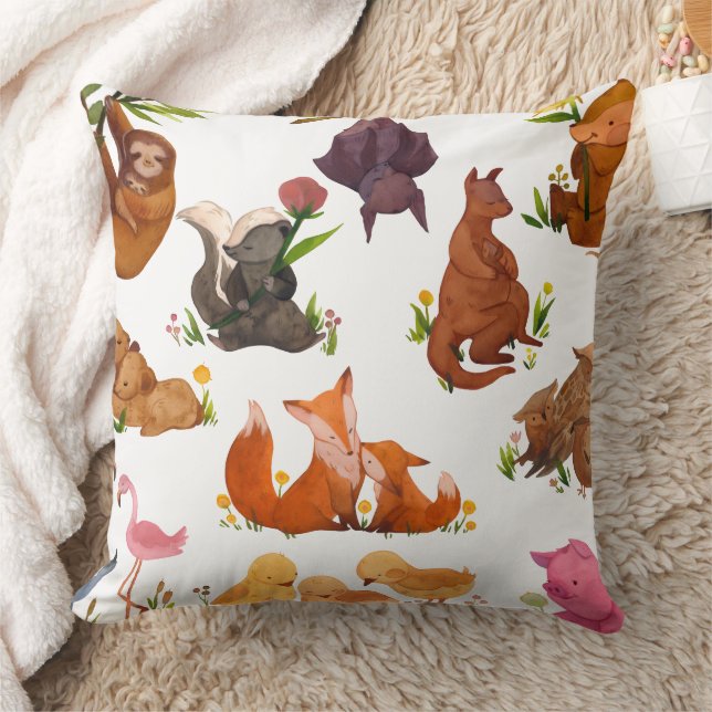 Coussin Furry Friends Decorative Pillow – Pet Lover Gift (Couverture)