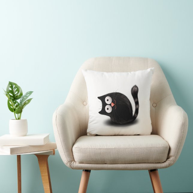 Coussin Furry funy chat noir (Chaise)