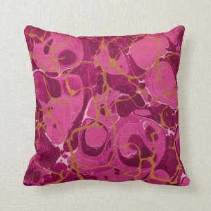 Coussin Fuschia a marbré le papier d'huile
