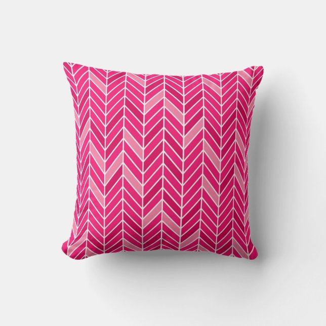 Coussin Fuschia en porte-à-faux de l'étroit | de Chevron (Recto)