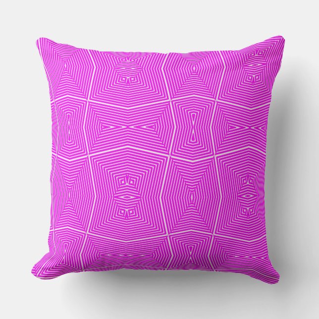 Coussin Fuschia rose chaud moderne Motif géométrique Canap (Recto)