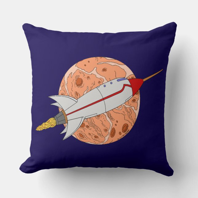 Coussin Fusée Rétro 2026 (Recto)