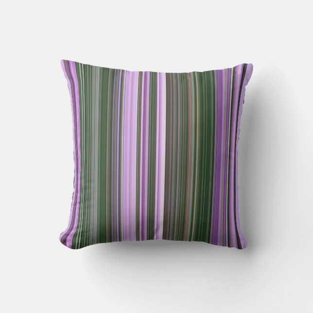 Coussin Fusées de Dame rayure violette et verte (Recto)