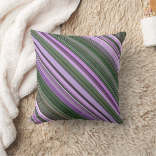Coussin Fusées de Dame rayure violette et verte
