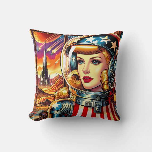 Coussin Fusées parmi les étoiles  (Recto)