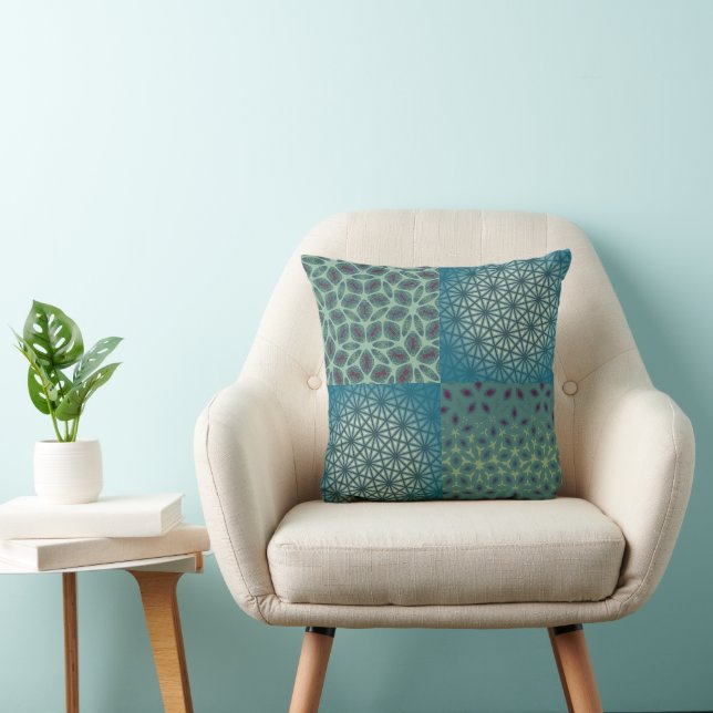Coussin Fusion de mosaïque géométrique (Chaise)