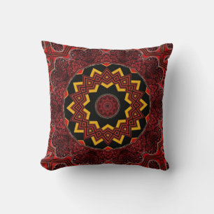 Coussin Fusion tribale - carreaux de concepteur de joie de