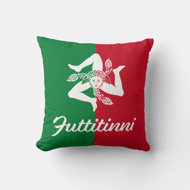 Coussin Futtitinin Sicile Trinacria Jeu d'oreiller (Recto)