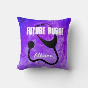 Coussin Futur infirmière infirmière étudiante pourpre pers