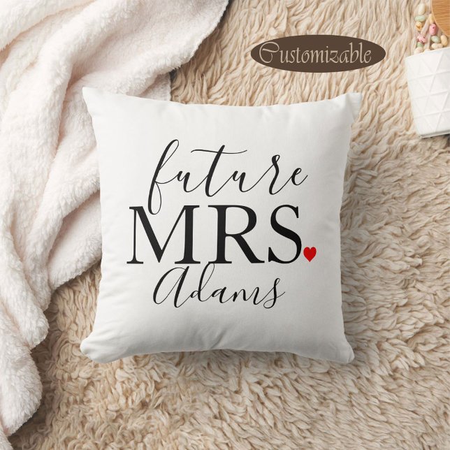 Coussin Futur Mme Bride, Fiance, Bachelorette Party Cadeau (Créateur téléchargé)