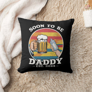 Coussin Futur Papa 2025 Premier Papa 2025 Rétro