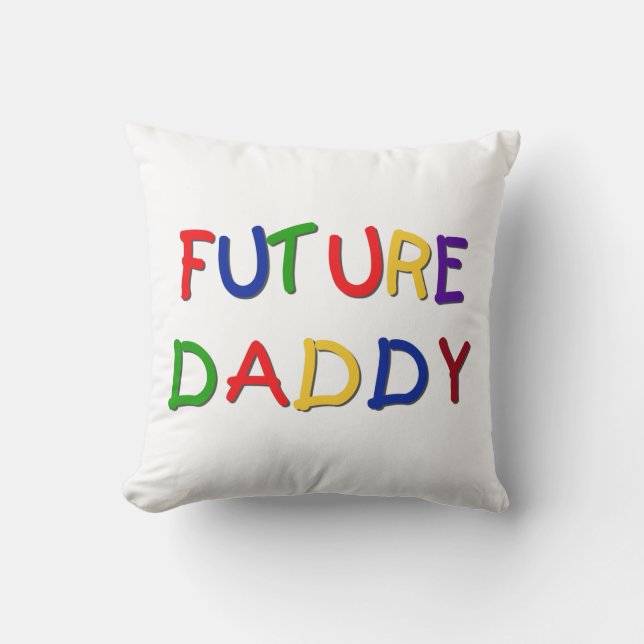 Coussin Futur papa couleurs primaires T-shirts et cadeaux (Recto)
