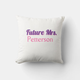 Coussin Future Mme ajouter nommariée mariage enterrement d