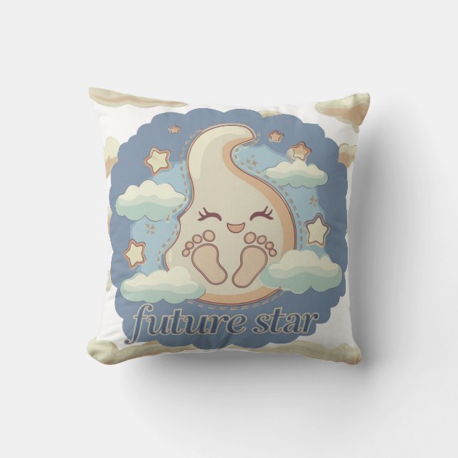 Coussin Future Star - Dreamy Baby Footprints (Recto)