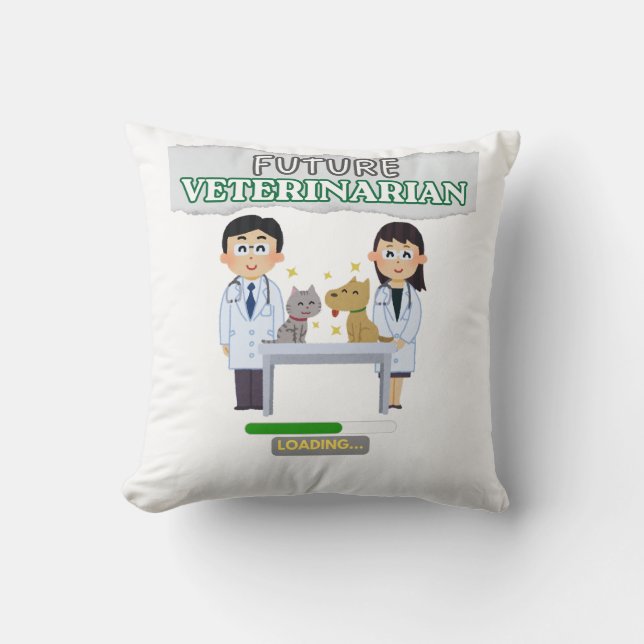 Coussin Future Veterinarian Loading – Vet Student Design (Recto)