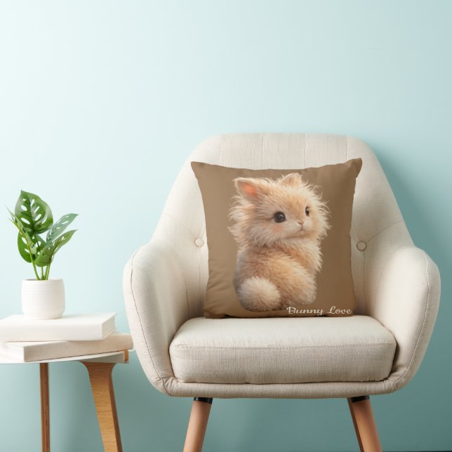 Coussin Fuzzy Bunny : Amour de lapin (Chaise)