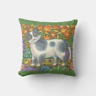 Coussin Fuzzy Wuzzy Kitten FOLK ART CAT JETER PILLOW