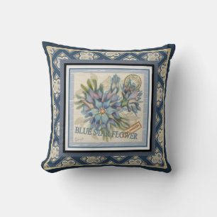 Coussin G Bureau de création Fleur bleue