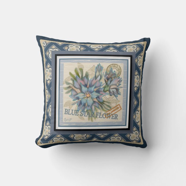 Coussin G Bureau de création Fleur bleue (Recto)