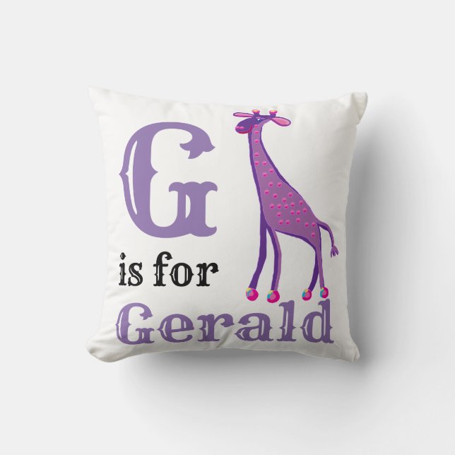 Coussin G est pour bébé garçon Gerald  (Recto)