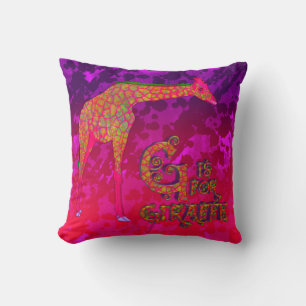 Coussin G est pour Giraffee (CKC)-Carré Throw Pillow