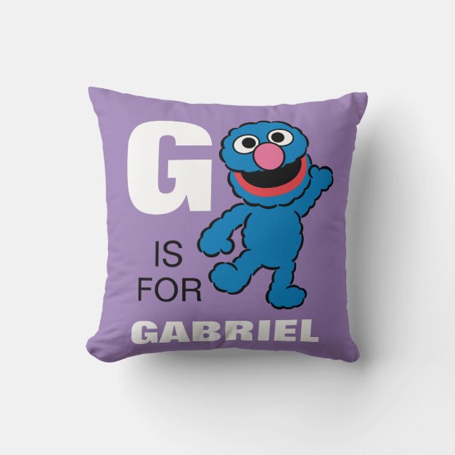 Coussin G est pour Grover | Ajouter Votre Nom (Recto)