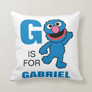 Coussin G est pour Grover Ajouter Votre Nom