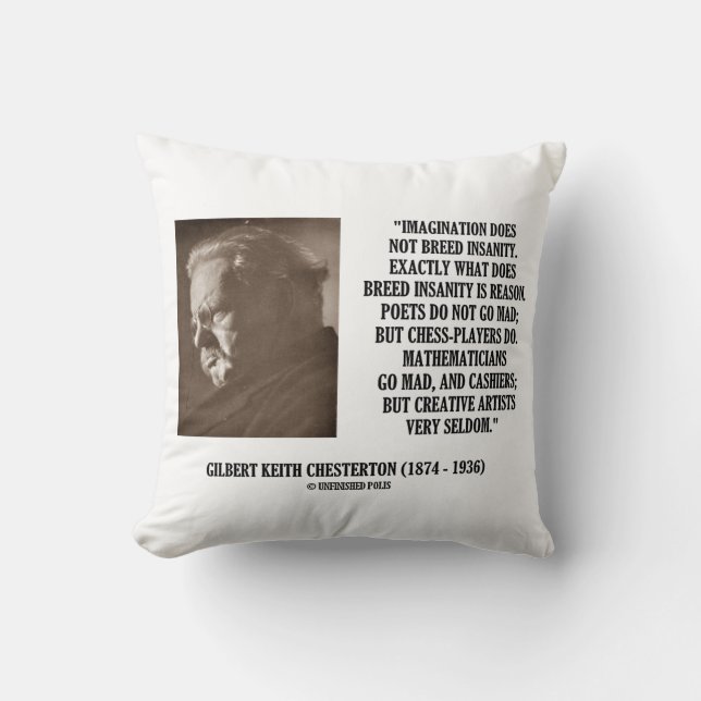 Coussin G.K. Chesterton Imagination folie Créative (Recto)
