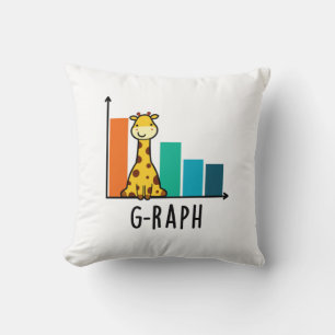 Coussin G-raph Funny Giraffe Graph Pun